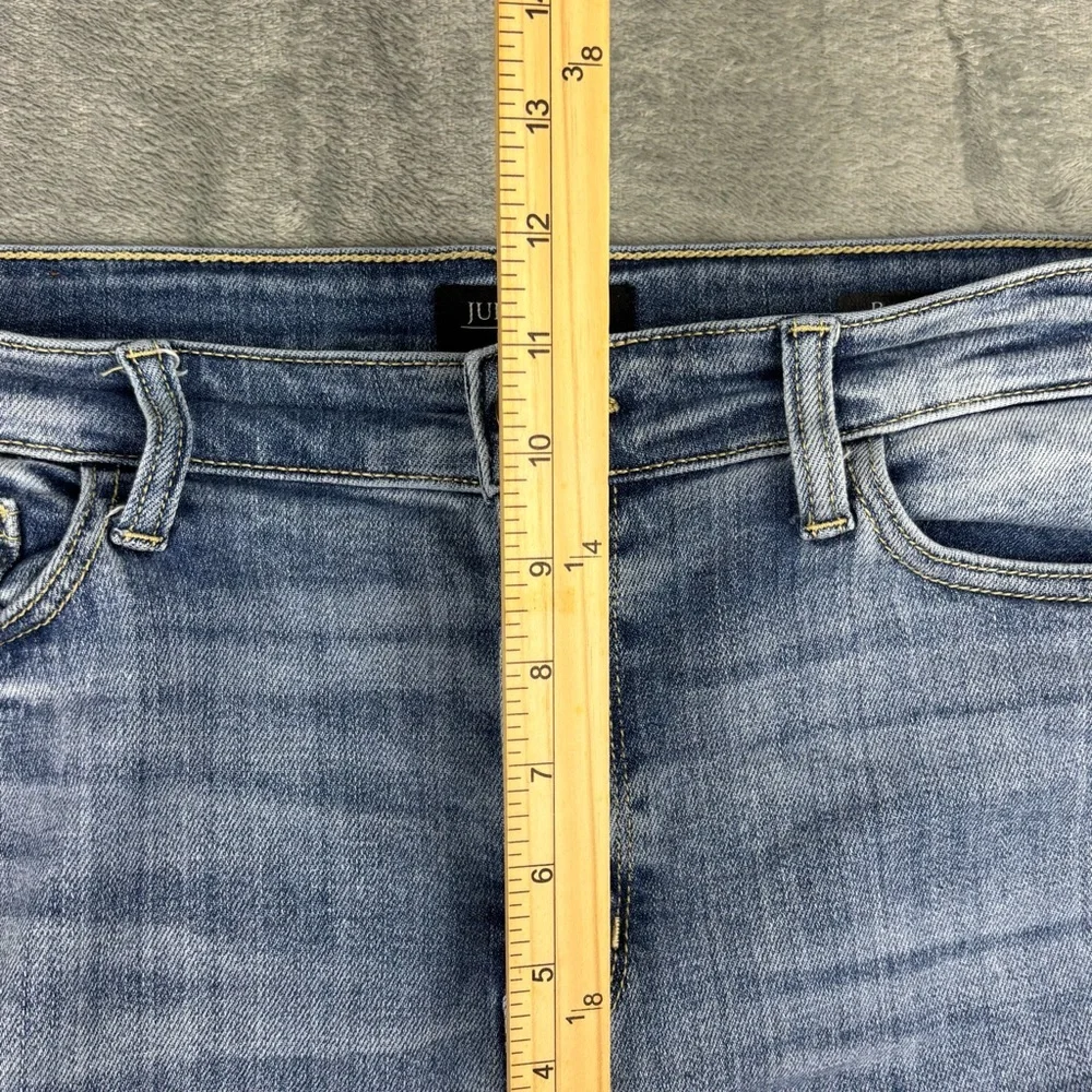 Judy Blue Jeans Womens 15 (36X32 ) Blue Bootcut  Medium Wash Stretch‎ Distressed